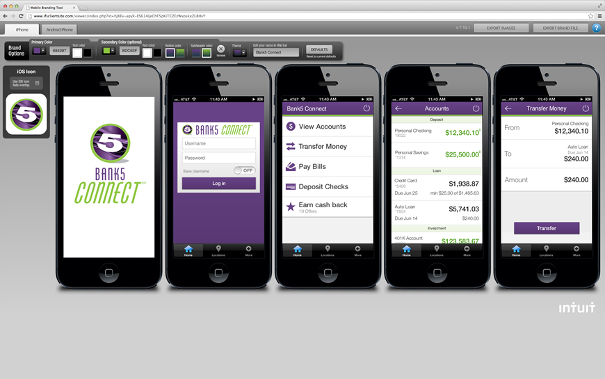 Screenshot of the mobile branding tool for iPhone