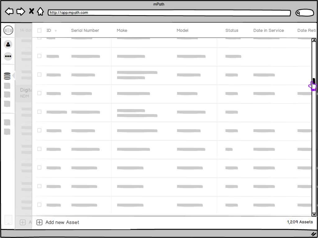 Web App - Sketches - Assets table - scroll